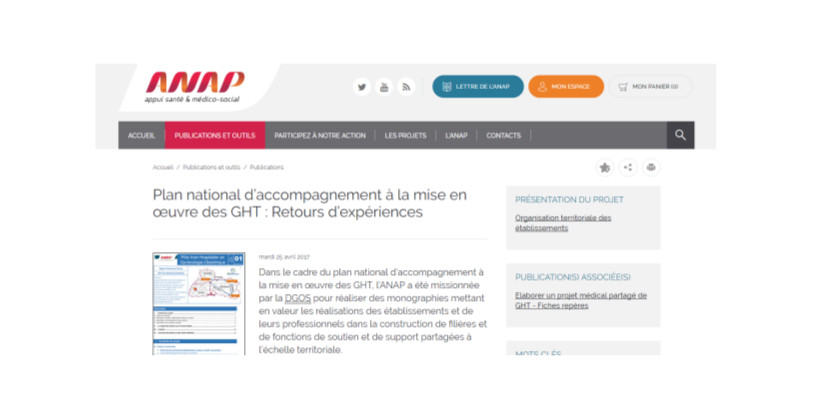 Plan national de mise en œuvre des GHT : retours d’expériences publiés par l’Anap
