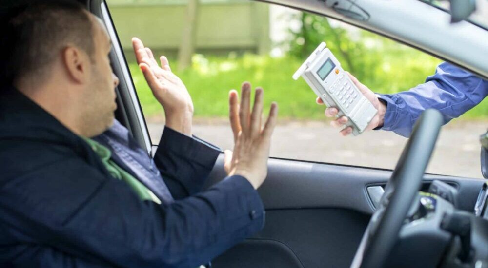 conducteur refusant un test d'alcoolémie au volant