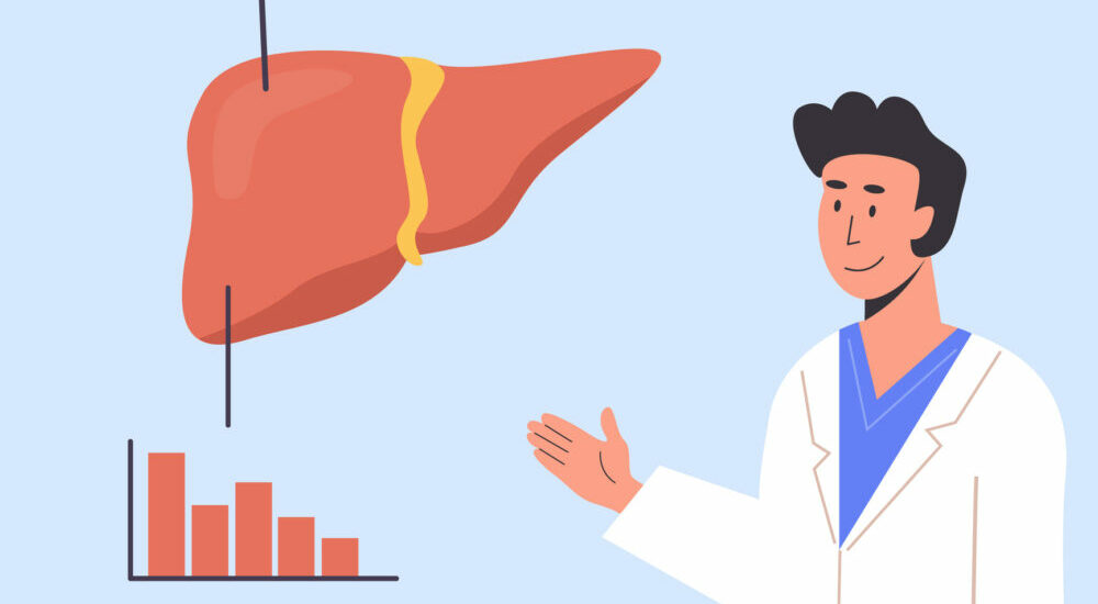 medecin montrant des statistiques sur le foie