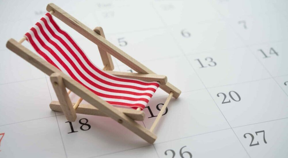 chaise longue sur calendrier